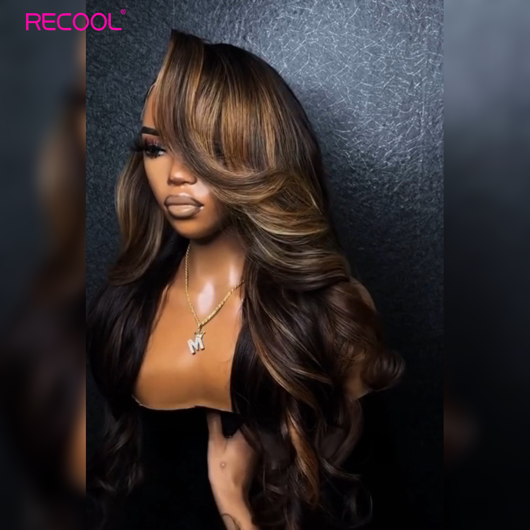 highlight color body wave human hair wig 1 (3)