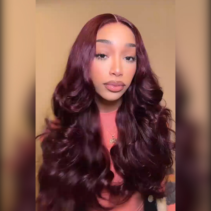 dark burgundy loose layer wig (2)