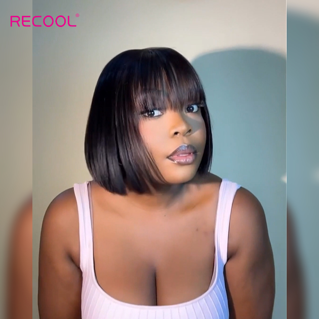 straight bob wig with bangs