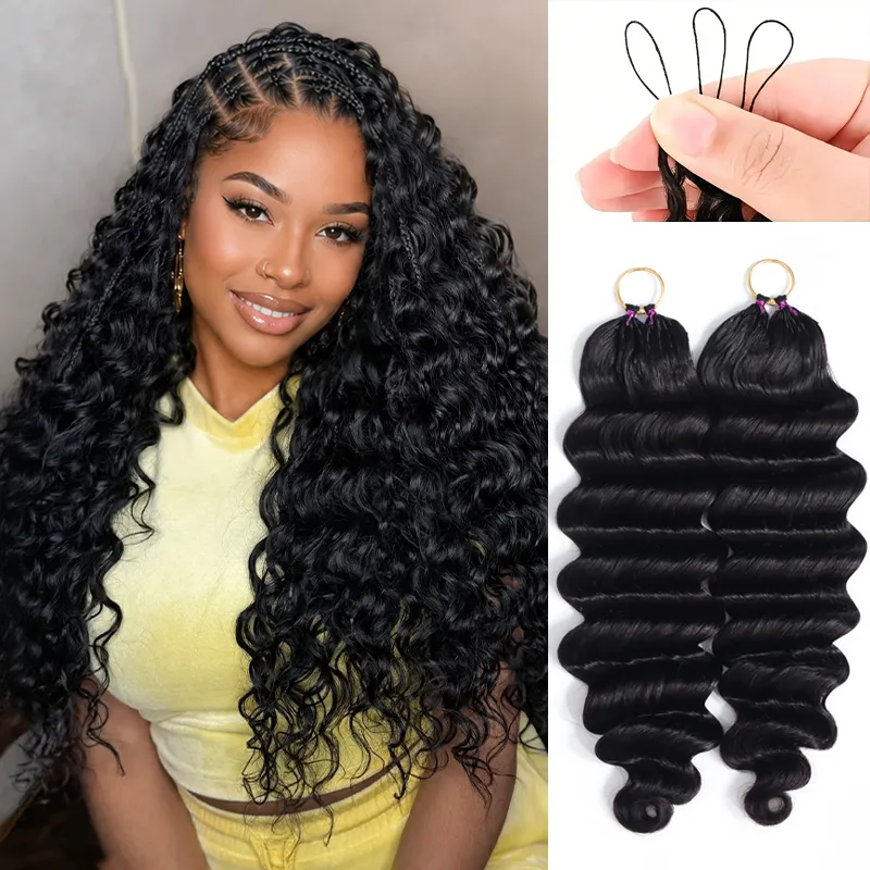 Loose Deep Miracle knots Crochet Human Hair Extension for Boho Braids Protective Hairstyle