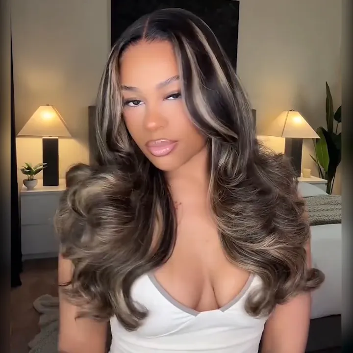 balayage highlight loose layer wig (2)